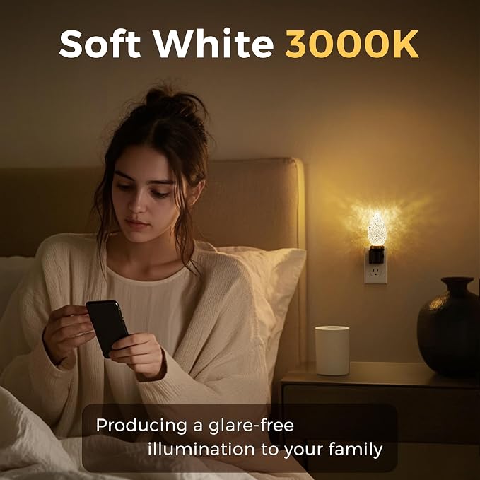 L LOHAS LED Night Light, LED Night Lights Plug into Wall | Dimmable Night Light, Auto Light Sensor, 3000K Warm White 0-100LM, Adjustable Brightness Nightlight, Bathroom Hallway Bedroom