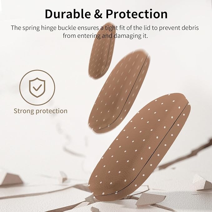 Glasses Case Hard Shell, Cute Sunglasses Case for Women Leather Protective Case for Eyeglass with Cleaning Cloth