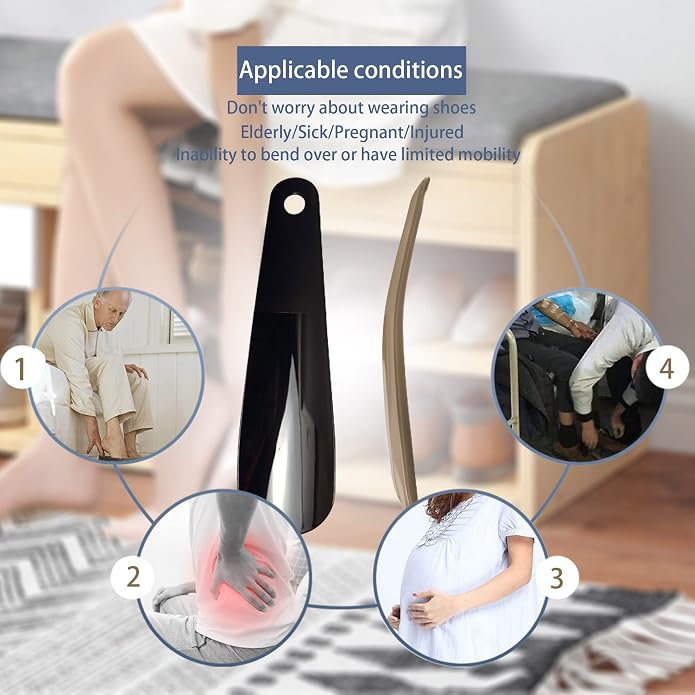 SKYPIA Shoe Horn Plastic Shoe Horn Travel Shoe Horn Shoe Helpers Travel Shoe Horn for Men and Senior Shoes Boots Shoe Horn Plastic Shoe Horns for Men (2 pcs)