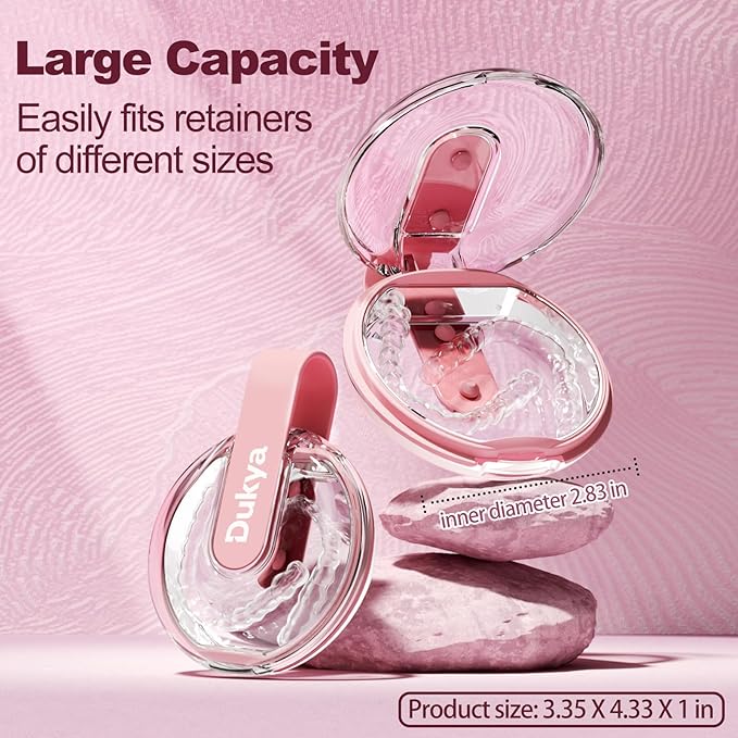 Retainer Case - mouth guard and Orthodontic Aligner Case, Adjustable air holes, Fashion, Multifunctional Portable Box - Sakura Pink