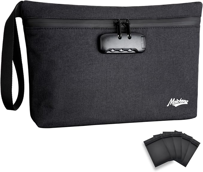 Smell Proof Bag with Combination Lock Large Storage Container Medicine Lock Bag Money Organizer Travel Storage Pouch