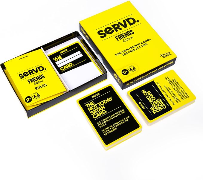 Hasbro SERVD Friends Edition Party Game – Hilarious Real-Life Card Game for Adults – Inject Fun and Strategy into Time with Friends – 2-10 Players – Ages 17+