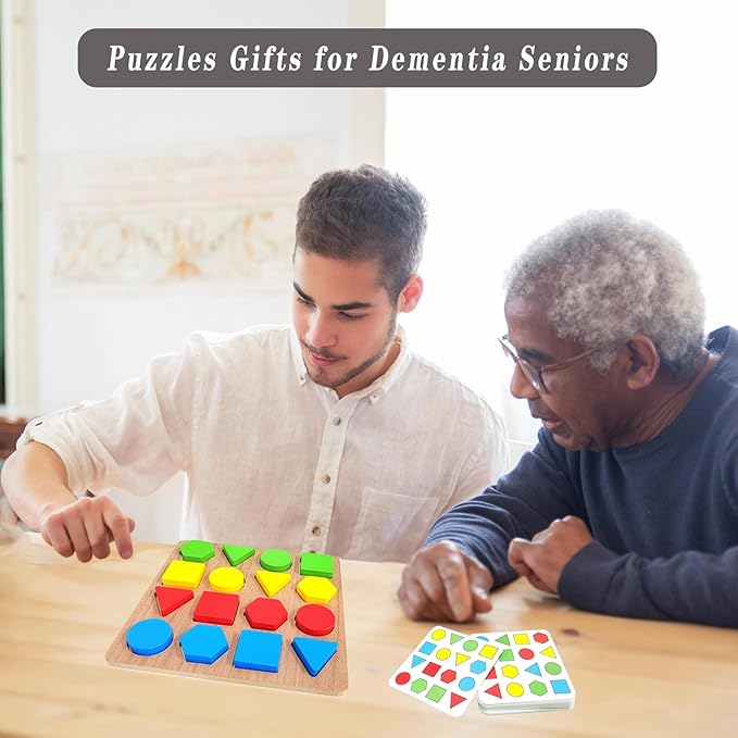 Puzzles Gifts for Dementia,Alzheimers Activities & Memory Games for Seniors,Geometric Cognitive Products for Elderly