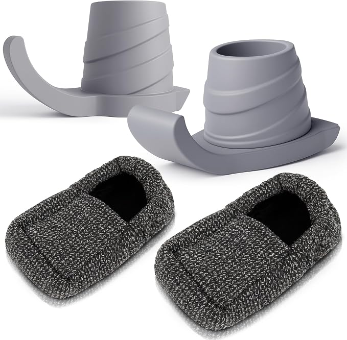 Vive Walker Ski Glides and Covers (4 PCS) - Senior & Elderly Accesories | Folding Walkers - Feet Sliders for Back Legs - Replacement Part, Slides Easily - Gliders for Hardwood Floor & Outdoor Use