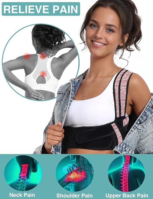 Posture Corrector, BI-Strap System Back Brace | Three Wearing Modes, Bamboo Fiber Lining, Adjustable Support