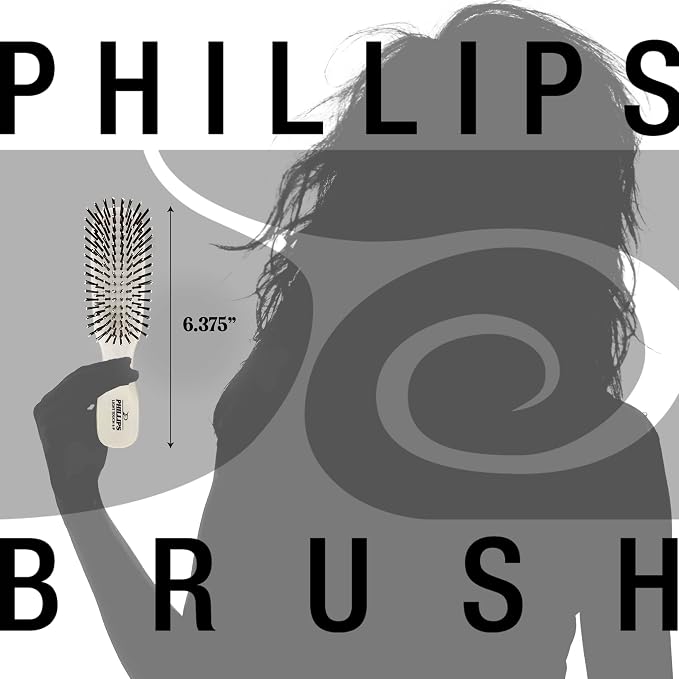 Phillips Brush Light Touch 6 Hair Brush, Full + Petite Combo, Ivory White | Includes Full and Petite Nylon Brushes to Gently Detangle All Hair Types for Daily Use and Travel
