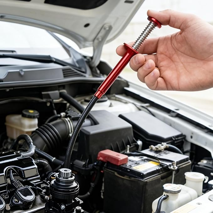 Flexible Grabber Tool, Magnetic 4-Claw Gripper (24", Red) | Mechanic Pickup Tool with Spring-Loaded Handle; for Automotive, Engine Bay, Bathroom, Kitchen, Sewers, Drain, Small Spaces