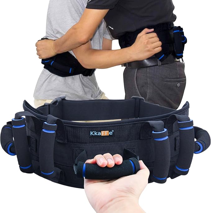 Gate Belt for Elderly with 7 Handles,Gait Belts Transfer Belt for Seniors, Adjustable Lift Belts for Elderly (27-45 inches) Quick Release Gait Belt，Patient Transfer Belt for Disabled