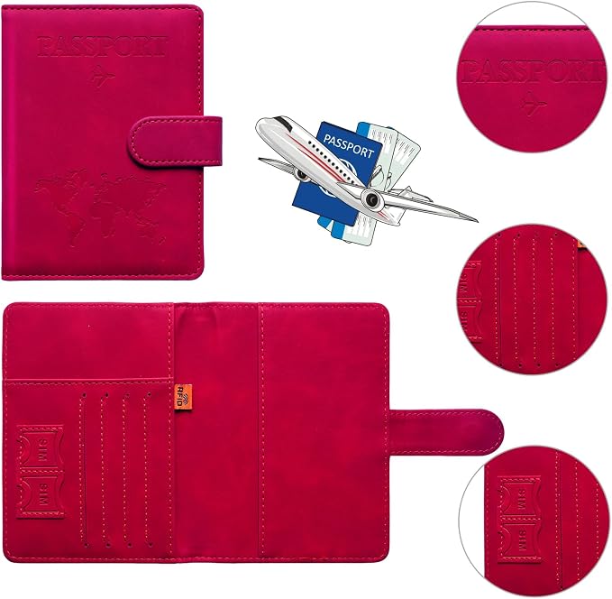 Passport Holder for Travel Women and Men RFID Passport Holder with Card Slots Holder Passport Case Passport cover Passport Wallet Travel Essentials and Accessories