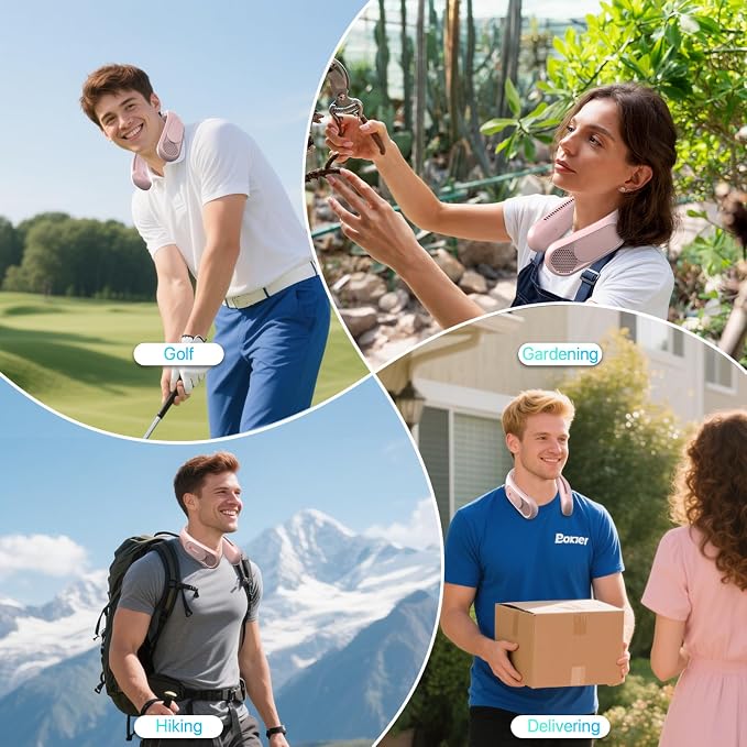 Hotsales Neck Fan, Bladeless Fan That Blows Cold Air, Portable Rechargeable | 6000 mAh Battery, 3 Speeds, Hands Free Wearable Personal Cooling Fan for Men and Women, Travel, Outdoor, USB Rechargeable