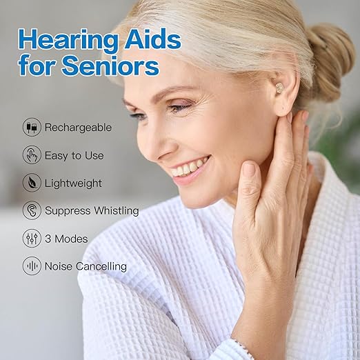 Hearing Aids,Hearing Amplifiers with Charging Case Noise Reduction,Discreet & Lightweight,Comfortable Fit,All Day Comfort,Indoor and Outdoor Use,Perfect for Seniors