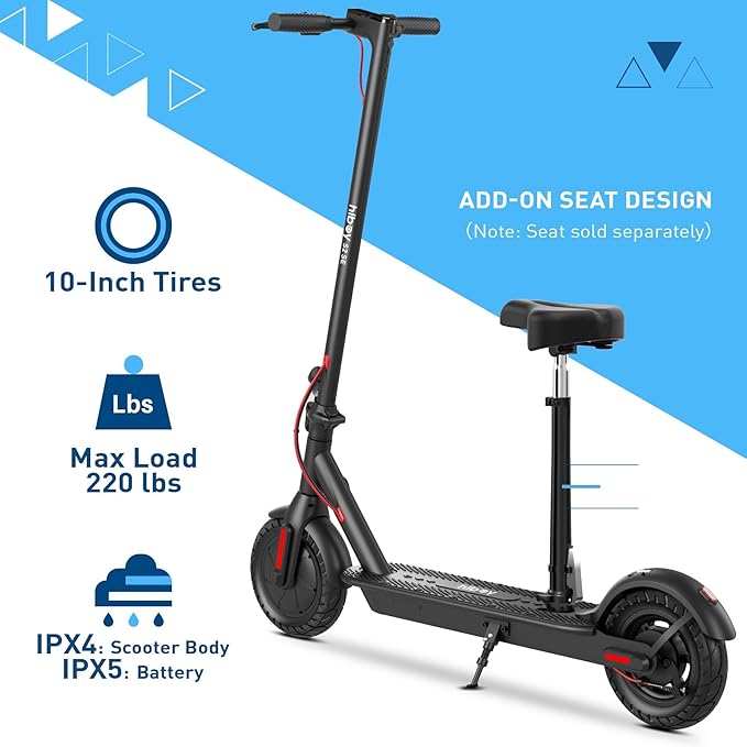 Hiboy Electric Scooter, 430W–750W Motor, 8.5"–10" Tires, 19–25 MPH Top Speed, 17–25 Miles Long Range, Commuter Electric Scooter for Adults with Dual Braking System