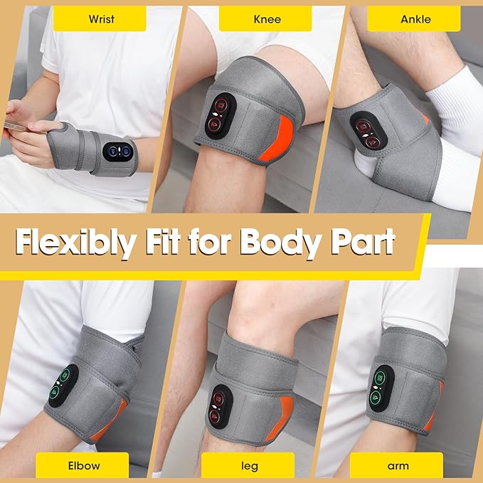 Cordless Wrist Heating Pad Wrap for Arthritis and Carpal Tunnel, Rechargeable Heated Wrap Pad Wrist Massager for Hand Pain Relief, Red Light Heated Therapy Brace for Wrist to Woman Man and Elder, Gray
