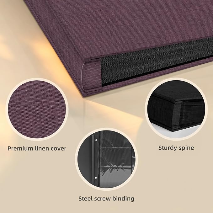 Popotop Photo Album 4x6 1000 Pockets for Wedding Gifts,Linen Hardcover Picture Albums for Family Anniversary Baby Vacation Pictures