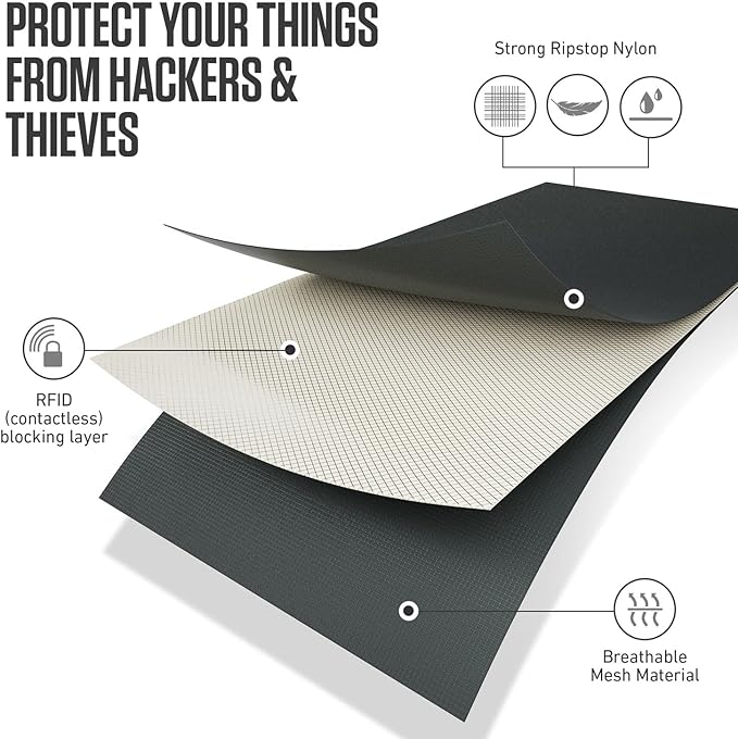 VENTURE 4TH Travel Neck Wallet, RFID Blocking Passport Holder - Sleek Gray