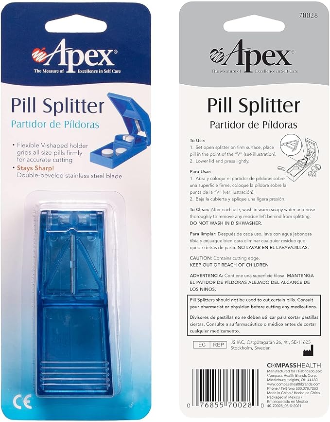 Apex Pill Splitter For Cutting Small Pills or Large Pills In Half