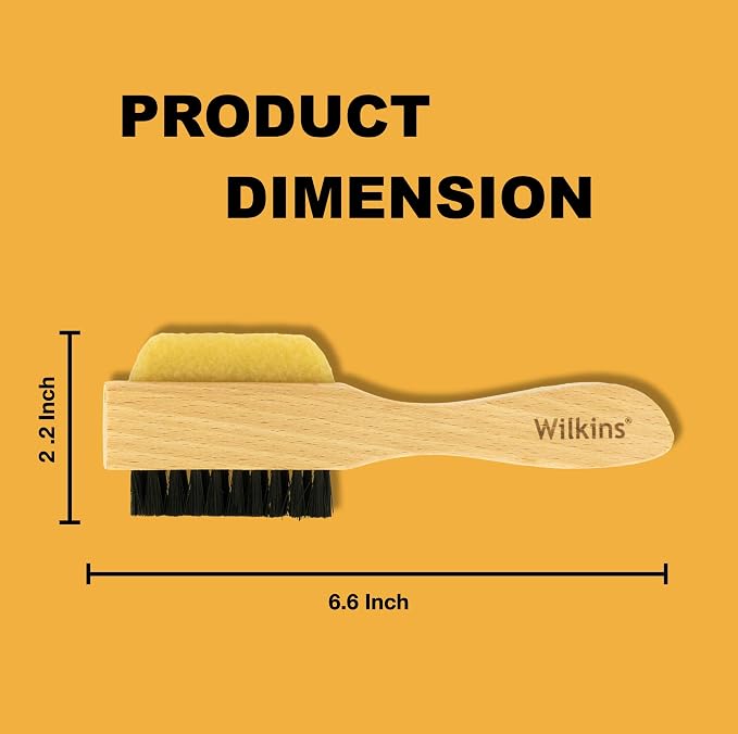 Wilkins Suede Shoe Cleaner Brush - Yellow Rubber Suede Eraser with Soft Bristle Brush for Suede Cleaner and Nubuck Brush