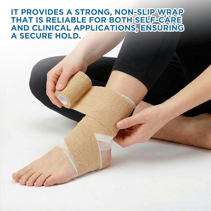 Geiserailie 4 Rolls 3 Inches x 10 yd Unna Boot Bandage Gauze Dressing with Zinc Oxide, 4 Rolls 2.95 Inches Self Adhesive Cover Wrap Customized Compression, Soft Cast, Individually Packaged