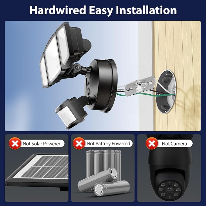 Onforu Motion Sensor Outdoor Lights, Hardwired Security Floodlights, Black | 7000LM 75W LED flood lights with movement detection, IP65 dusk to dawn outside lighting for Yard Garage, 2 Pack