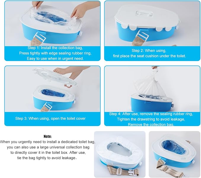 Portable Car Toilet-mobile emergency Toilet Urinal,portable potty for Adults/Children/Woman/Old man,for camping,car travel,traffic jam (blue)