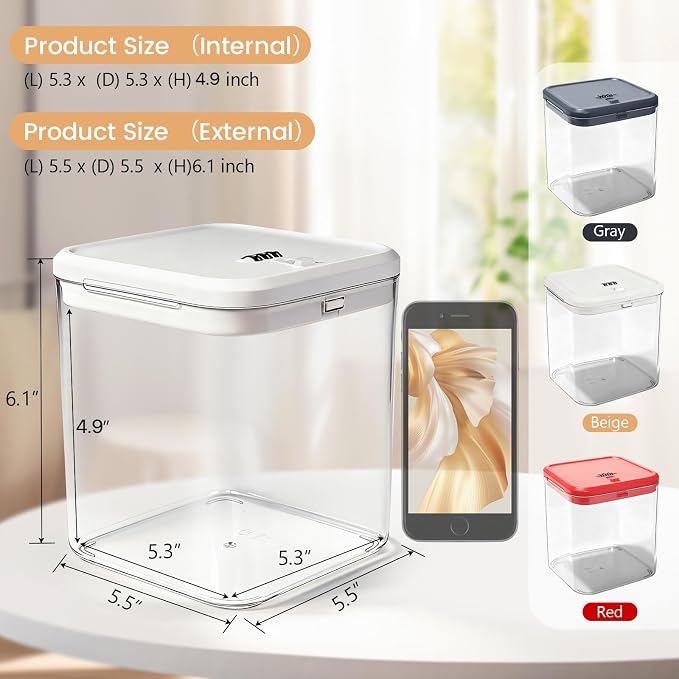 Small Lock Box for Safe Medication,Clear Lock Box with Combination Code,Locked Medicine for Pills First Aid,Lockable storage box for Snack/Fridge/Food/Phone medicine Organizer 5.5x5.5x5.6in