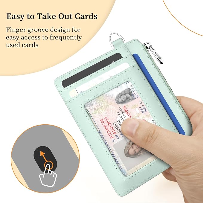 Hancynir Bird Floral Flower Slim Wallet Women Credit Card Holder RFID Small | Zipper Pocket Wallet, Thin Travel Coin Purse, Ladies Women Gifts, Minimalist Card Case, 6 Card Slots, ID Window, PU Leather