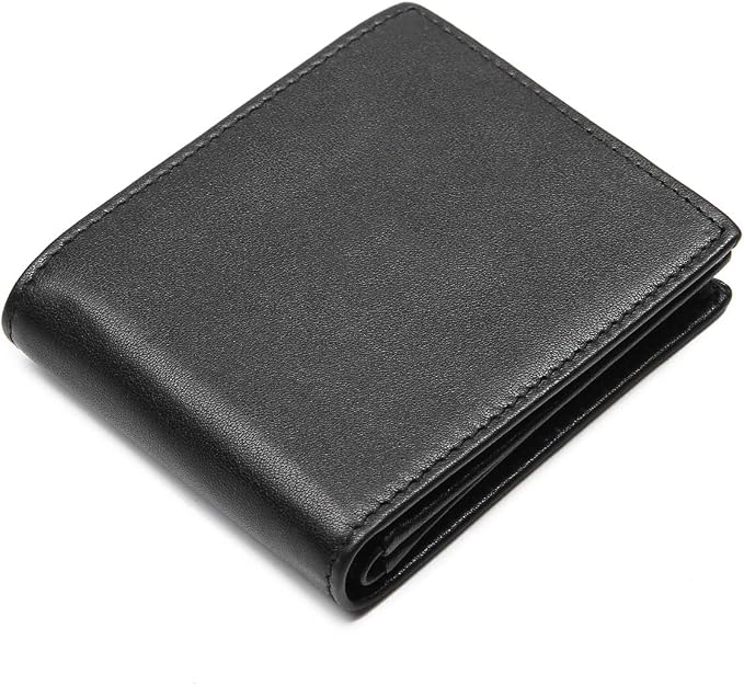 Polare Men's RFID Blocking Cowboy Genuine Natural Crazy Horse Leather Bifold Wallet