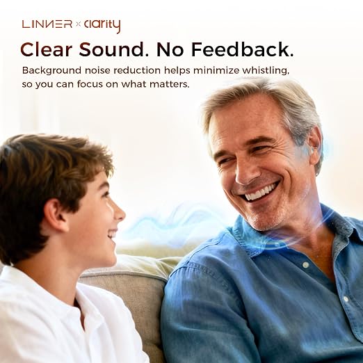 LINNER-New Saturn OTC Hearing Aids for Senior, Rechargeable Hearing Amplifiers with Comfort Design, Discreet & Nearly Invisible In-Ear Device for Adult, Noise Cancellation for Aid & Assist (Beige)
