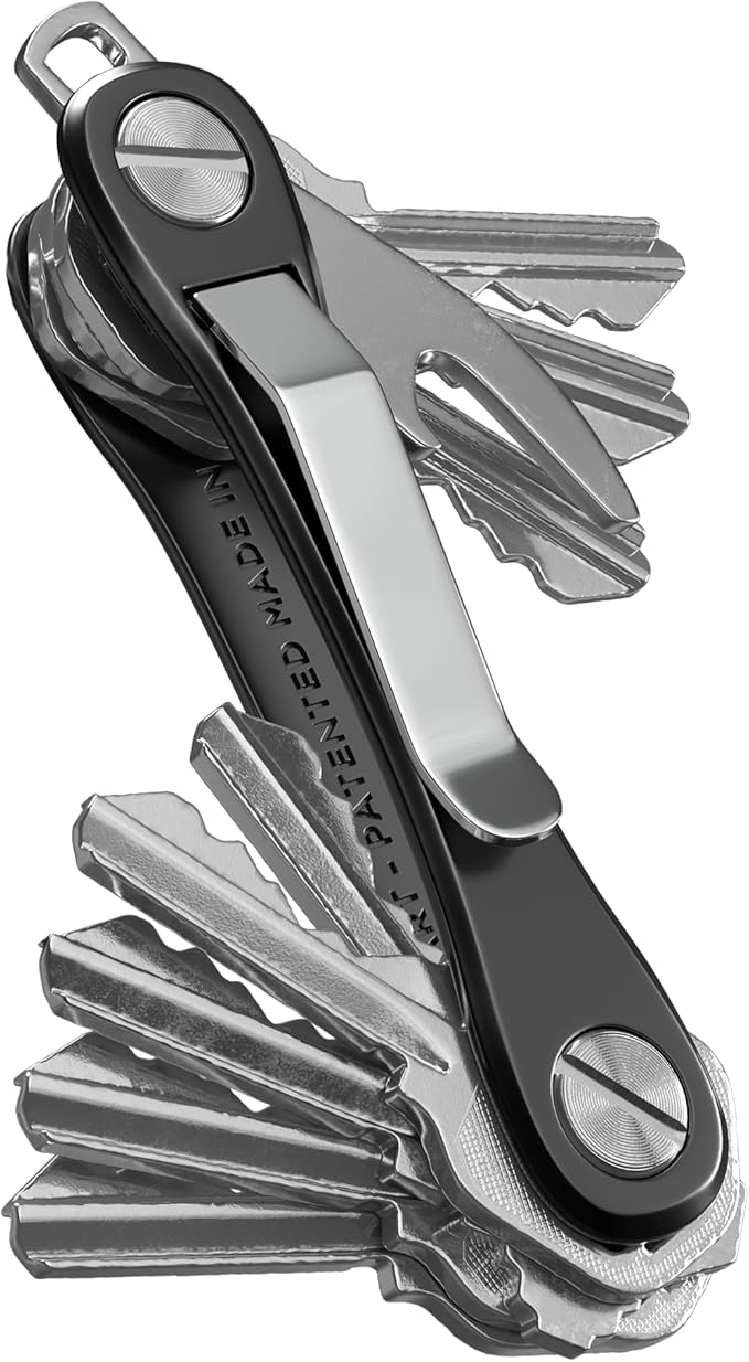 KeySmart Rugged Keychain Multitool Key Holder, Up to 14 Keys | Key Organizer for EDC. Expandable, Durable Build, Reduces Key Chain Bulk & Jingle, Pocket Clip & Bottle Opener Included
