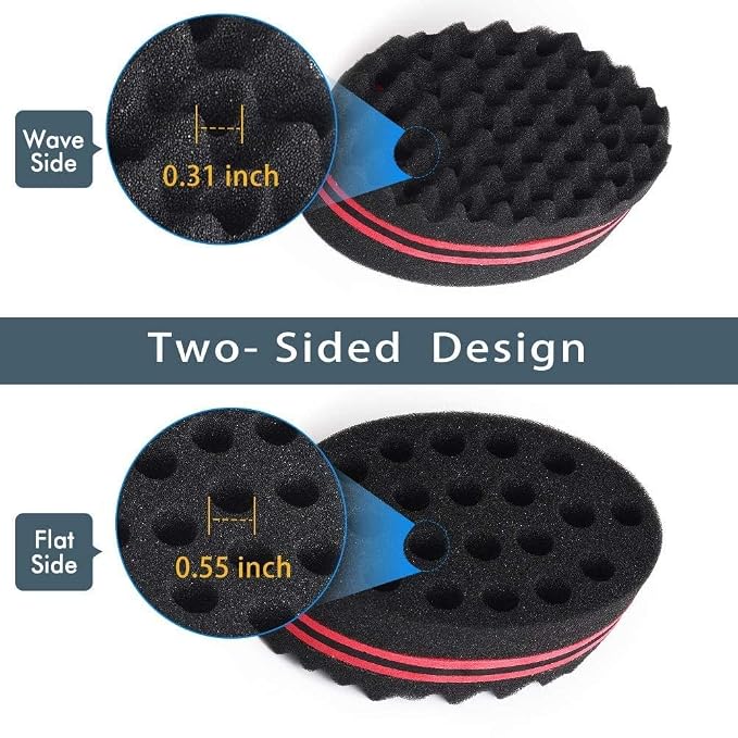 Magic Twist Sponge for Dreadlocks, Afro Coils, and Curls - Two Sides with Big and Small Holes, Foam Wave Brush for Men, Women, Boys, and Girls with Long or Short Hair by Hair Sponge (1 Piece)