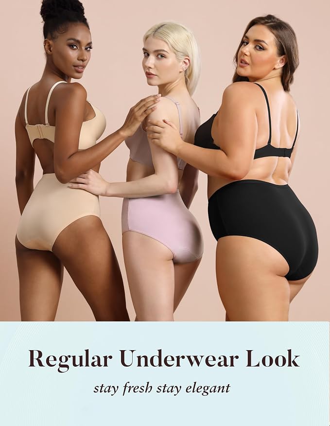 AIRCUTE Washable Urinary Incontinence Protective Underwear for Women Leak Proof Absorbent Reusable Panties 60ML 1 Pack (Light Coffee, X-Large)