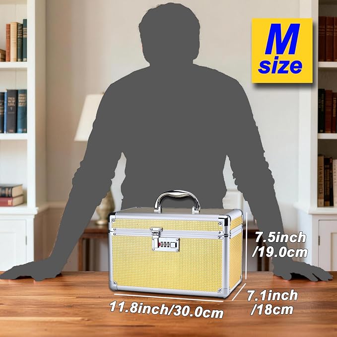 Medicine Lock Box with Code, Secure Multipurpose Locking Box | Portable Combination Storage Lockbox, Childproof Medication Organizer Case, Portable First AidBox with Removable Utility Tray