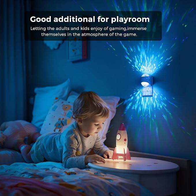 L LOHAS LED Projector Night Light,Plug in Night Light with Light Sensor | Multi-Color Nightight, RGB LED Nightlight for Kids Playroom Christmas Party Gift, 2 Pack