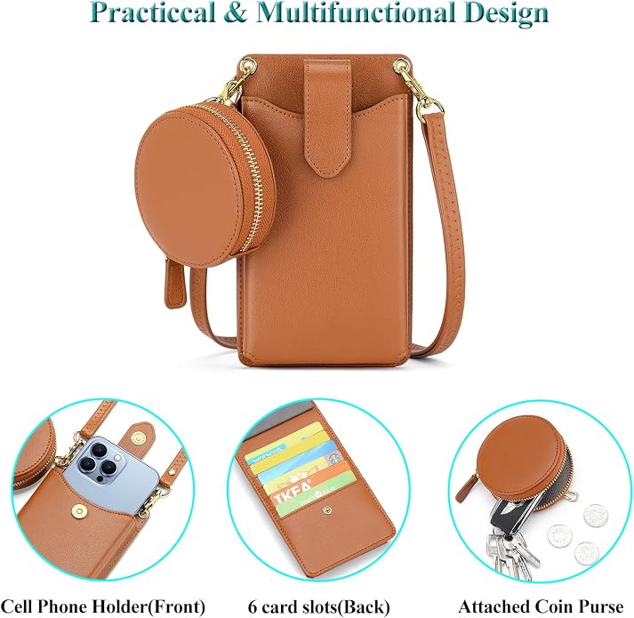 Peacocktion Small Crossbody Cell Phone Purse for Women, Lightweight Mini Small Crossbody Bags for Women with Card Slots