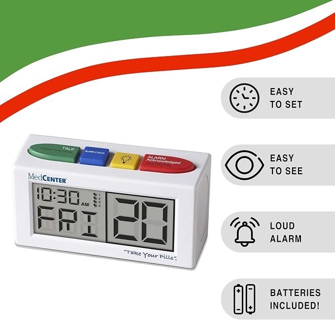 Digital Talking Medication Alarm Clock for Seniors