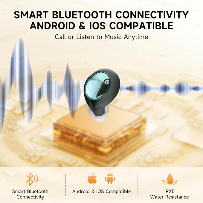 JIUYEE AIR PRO Bluetooth OTC Hearing Aids for Seniors, AI Noise Reduction, Rechargeable in-Ear, Lightweight Comfort – Green