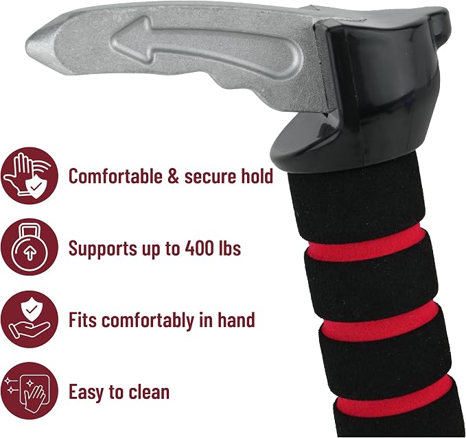 Bates- Car Door Handle for Elderly, 2 Pack, Car Assist Handle for Elderly, Red