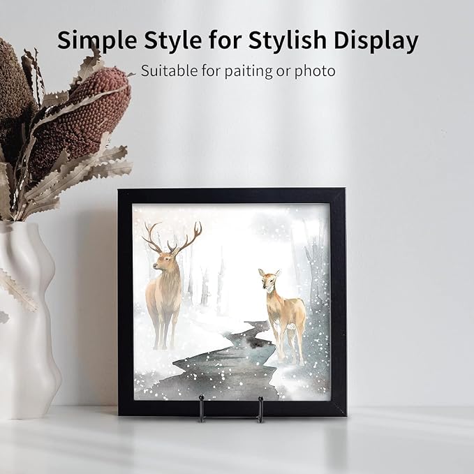 Kruodop 3 Pack 8 Inch Plate Stands for Display, Plate Holder Display Stand, Picture Frame Stand Black Metal Frame Holder Stands for Book,Small Easel,Decorative Plate,Photo and Platter,Tabletop Art