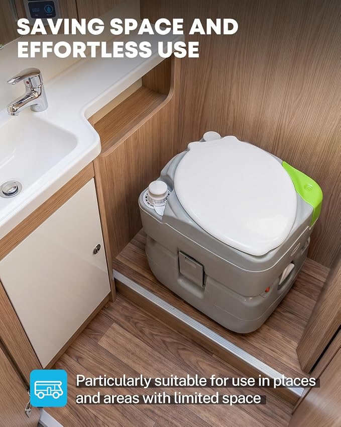 Kohree 5.8 Gal Camping Toilet for Adults with Diagonal Elongated Bowl Seat | Portable Cassette Toilet Leak-Proof with Large Waste Tank, Level Indicator, RV Travel Porta Potty for Boat Trip Home Use