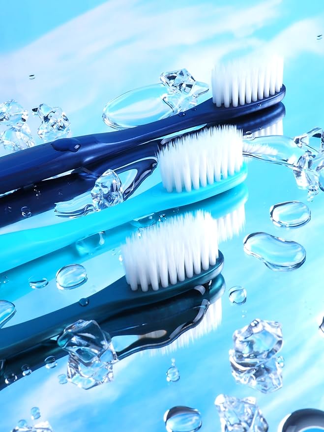 Extra Soft Manual Toothbrush Pack, 6 Count, Deep Cleaning Flossing Toothbrushes for Sensitive Teeth & Receding Gums, Tapered Bristles for Adults & Elders, Help Plaque Removal, Assorted Colors