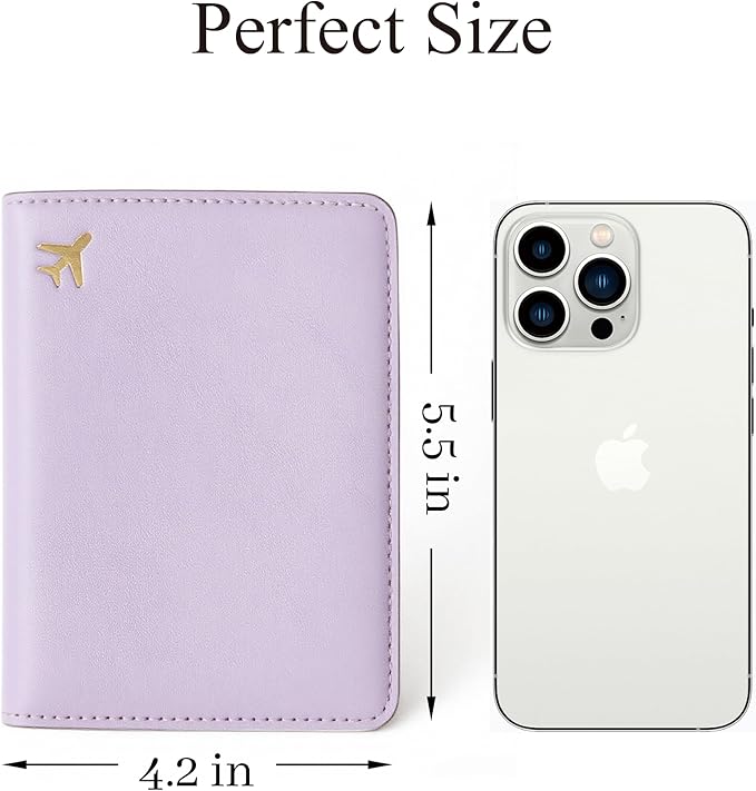 Passport Holder for Travel, RFID Blocking Waterproof PU Leather Travel Passport Cover Case Wallet