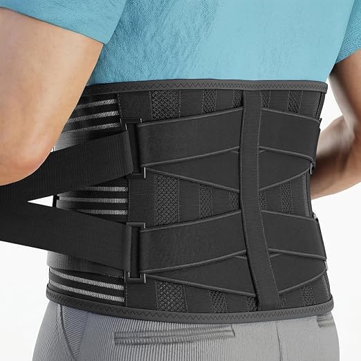Modvel Back Brace for Lower Back Pain Women and Men – Lumbar Support Belt for Sciatica, Herniated Disc, Muscle Strain – Adjustable Breathable Work Brace with 6 Stays – Support for Posture