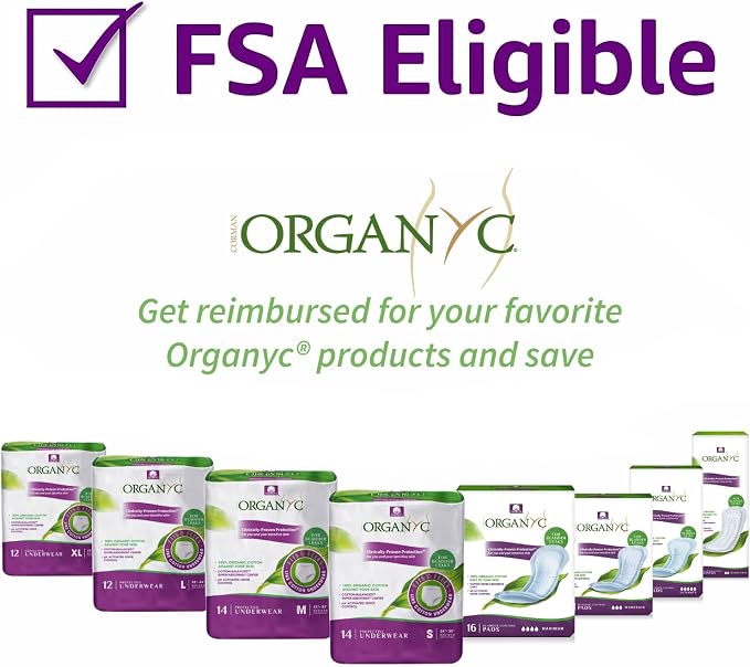 Organyc Bladder Control Underwear for Women - Organic Cotton Protective Underwear for Incontinence, Leak Protection, Odor Protection and Sensitive Skin, FSA/HSA Eligible, Medium, 14 Count