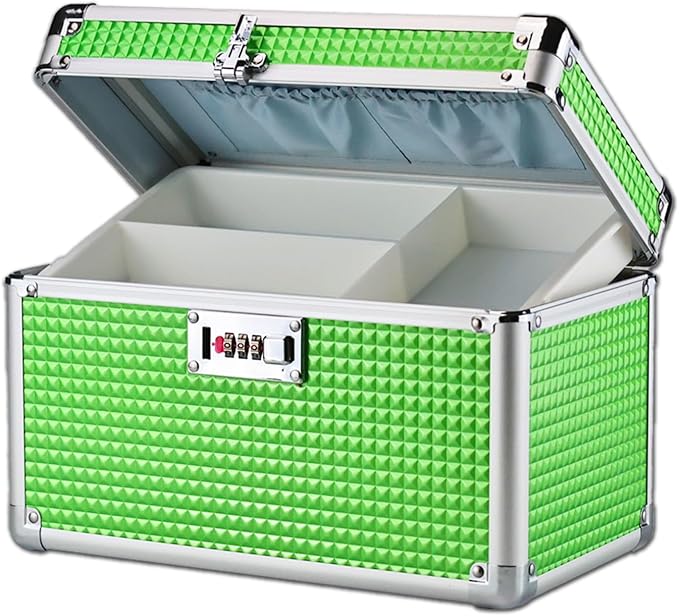 Medicine Lock Box with Code, Secure Multipurpose Locking Box | Portable Combination Storage Lockbox, Childproof Medication Organizer Case, Portable First AidBox with Removable Utility Tray