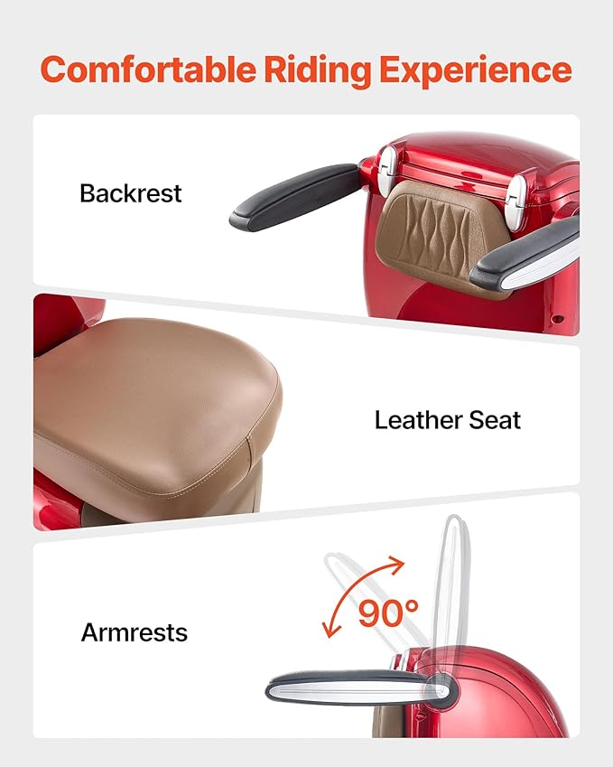 VEVOR Heavy Duty 4-Wheel Mobility Scooter, Powerful 1000W Brushless Motor, 500 lbs Capacity, 21.5 Miles Long Range, All Terrain Mobility Scooter with Lockable Trunk for Seniors & Adults