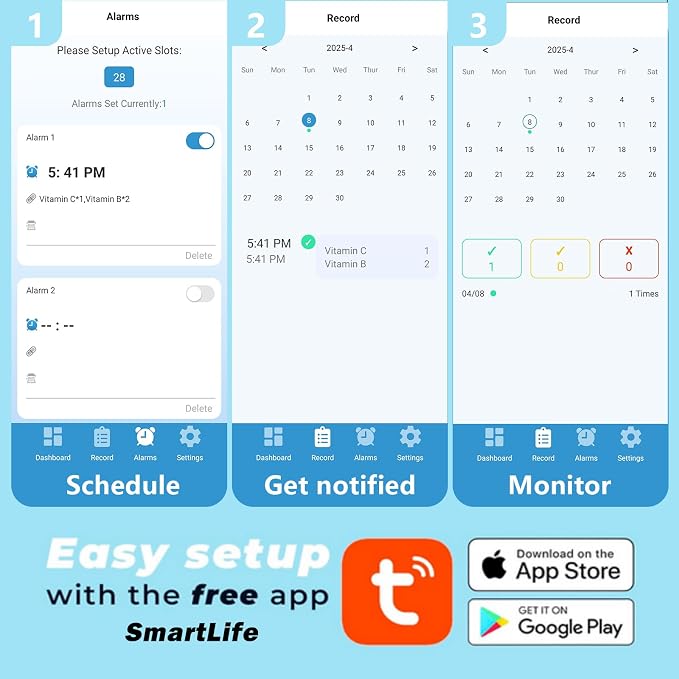 EziMedPil WiFi Automatic Pill Dispenser with Caregiver Alerts for Seniors | Real-time Caregiver App Monitoring & Adherence History Tracking, 28-Day Organizer with Sound-Light Reminders & Up to 9 Doses