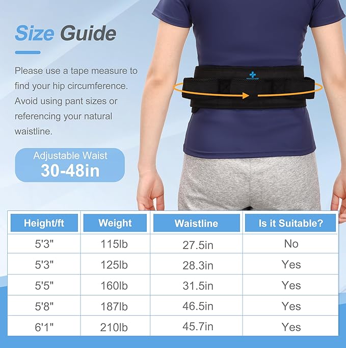 NIdreamCE Gait Belt Transfer Belts with Handles for Lifting Seniors, Safety Gate Belt with Quick Release Buckle Nursing Safety Patient Assist for Elderly, Disabled, Physical Therapy, Caregivers(Black)