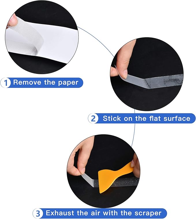 Supkiir Bathtub Non Slip Stickers, 24 PCS Anti Slip Adhesive Shower Treads with Scraper for Bath, Tub, Shower, Pool, Stairs, Ladders, Kitchen, 15’’