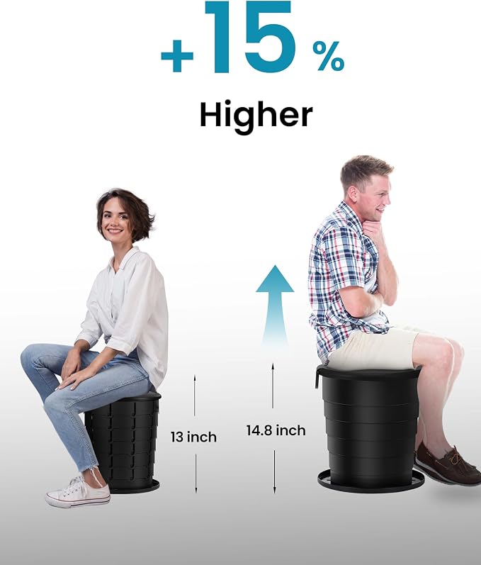 Upgrade Retractable Portable Toilet Travel Toilet Adjustable Height Camping Toilet Portable Potty for Adults Kids, Foldable Portable Toilet for Camping/Car