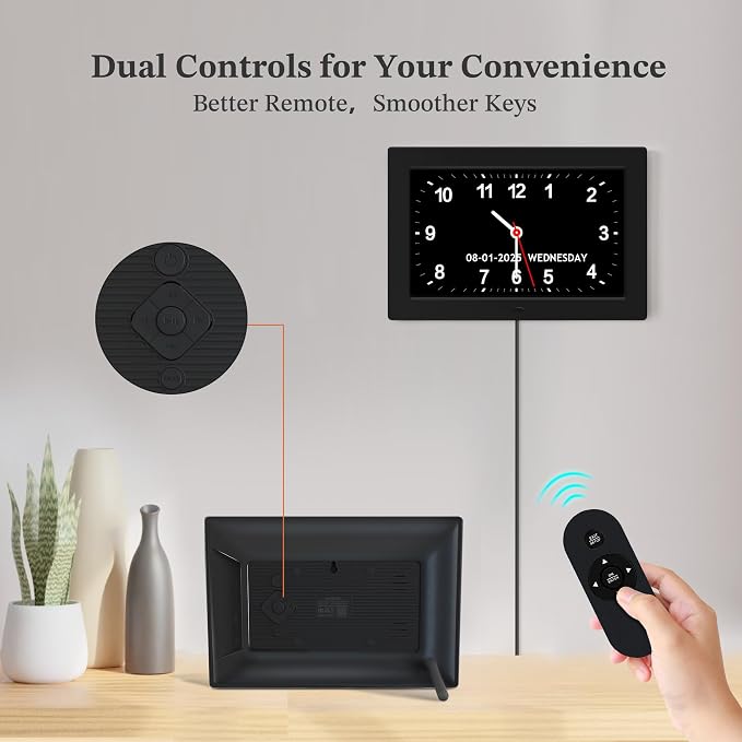 10.1'' Dementia Clock with Date and Time for Elderly, Clocks for Seniors | Easy to Read Extra Large Display, 1280*800P HD, Auto DST, 10 Reminders&6 Alarms, Remote Control, Gifts for Alzheimer Elderly